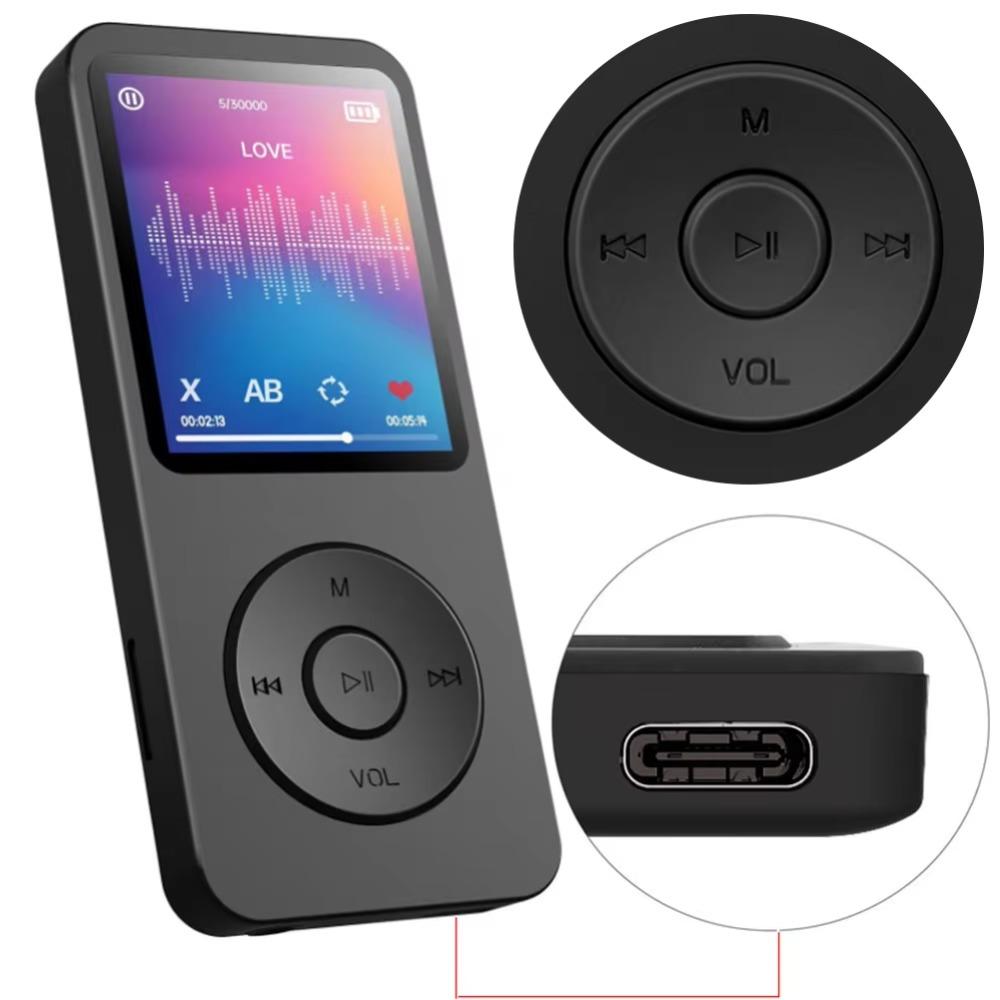 Bluetooth 5.0 Mini MP4 Player 1.8 Inch Screen Student Walkman MP3 Player  Outdoor Sports