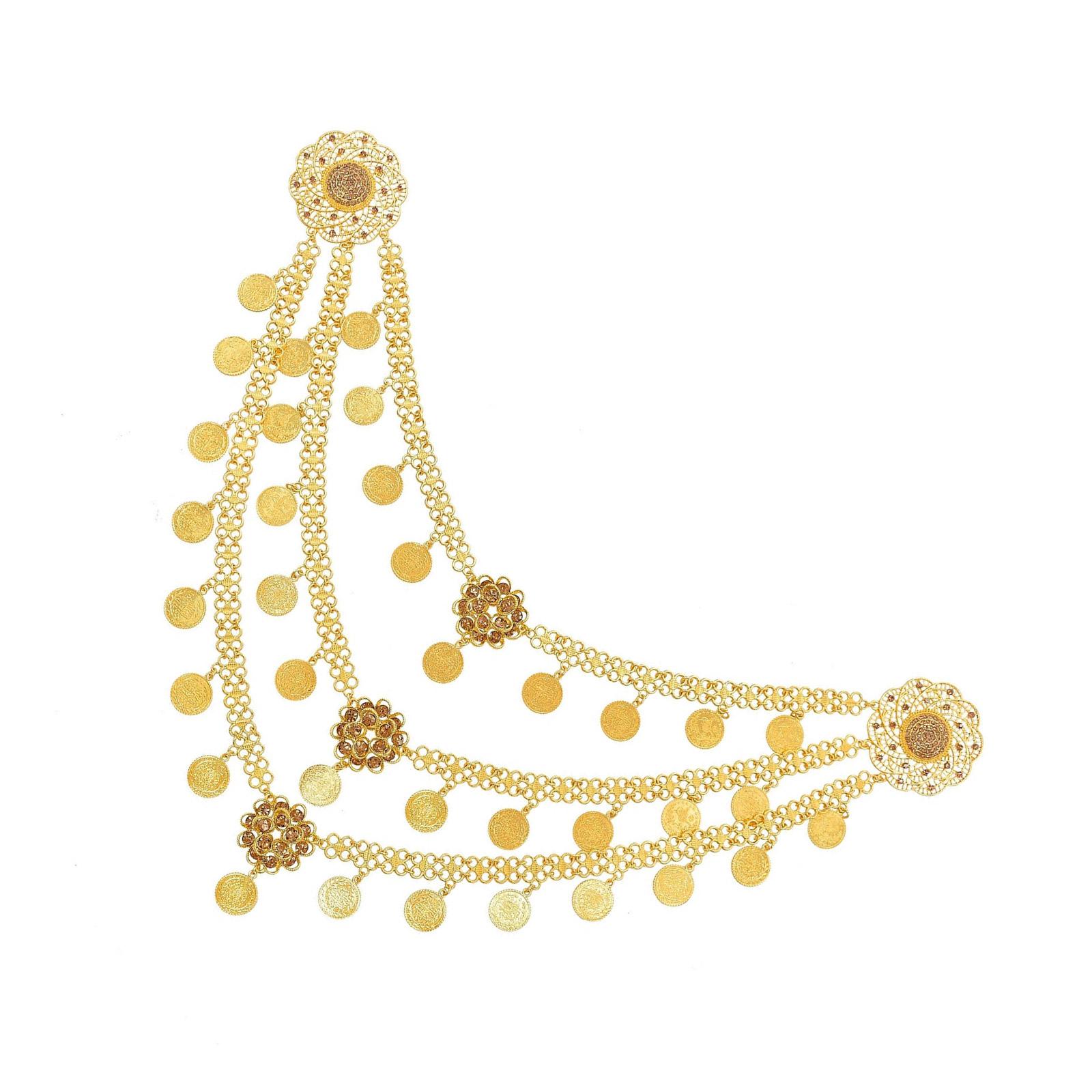 

Багатошарове намисто-ланцюжок на плече з монетами та китицями зі сплаву, плечовий аксесуар для модних жінок, які шукають унікальний стиль D