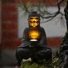 Wetterfeste Harz-Buddhas mit Solarleuchten Solarenergie Buddhas Statue Geeignet für den Innen- und Außenbereich