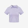 Semi Crop CoTTon Span Polo T shirT