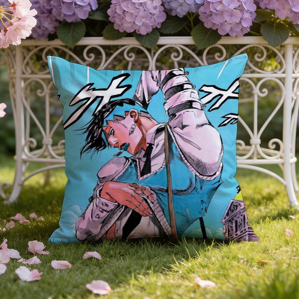 J-JoJo's B-Bizarre Adventure Cushion Cover Home & Car Dual-Scene Pillow Cover: Reversible for Premium Comfort