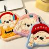 Coral Fleece Hanging Hand Towel Absorbent Cartoon Hand Towel New Puppy Hand Towel  Bathroom Use