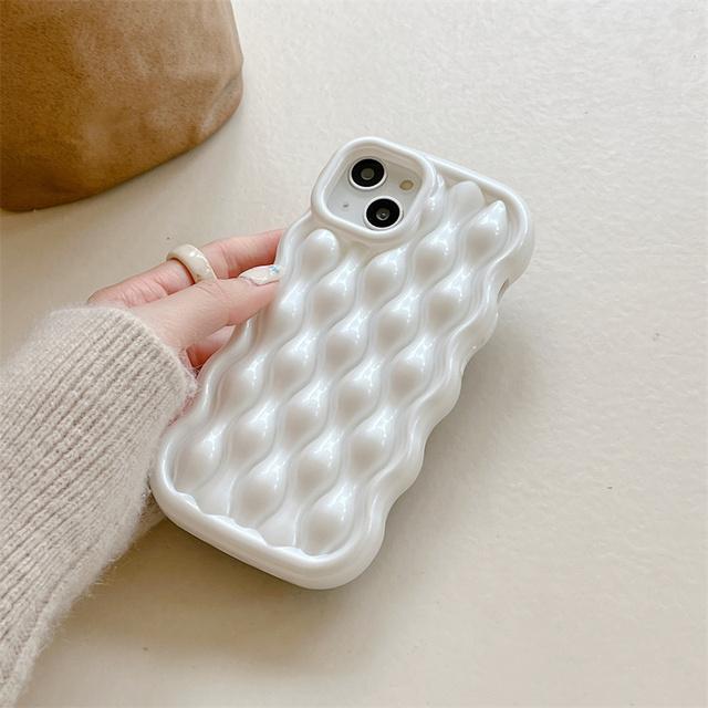 Moskado 3d Acı Kavun Şerit Desen Telefon Kılıfı Iphone 14 13 11 12 Pro Max Lüks Dalgalı Kenar Darbeye Dayanıklı Yumuşak Tpu Arka Kapak