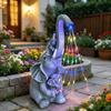 Solare Elefanten-Gartenstatue Niedlicher Harzelefant Bewässerungsleuchte Wasserdichte Outdoor-Lichterkette für Hof Terrasse Rasen Dekoration Geschenk für Elefantenliebhaber