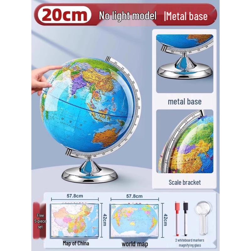 Magnetic Levitation 3D Globe for Students - Large Size, Ideal for Elementary & Junior High School