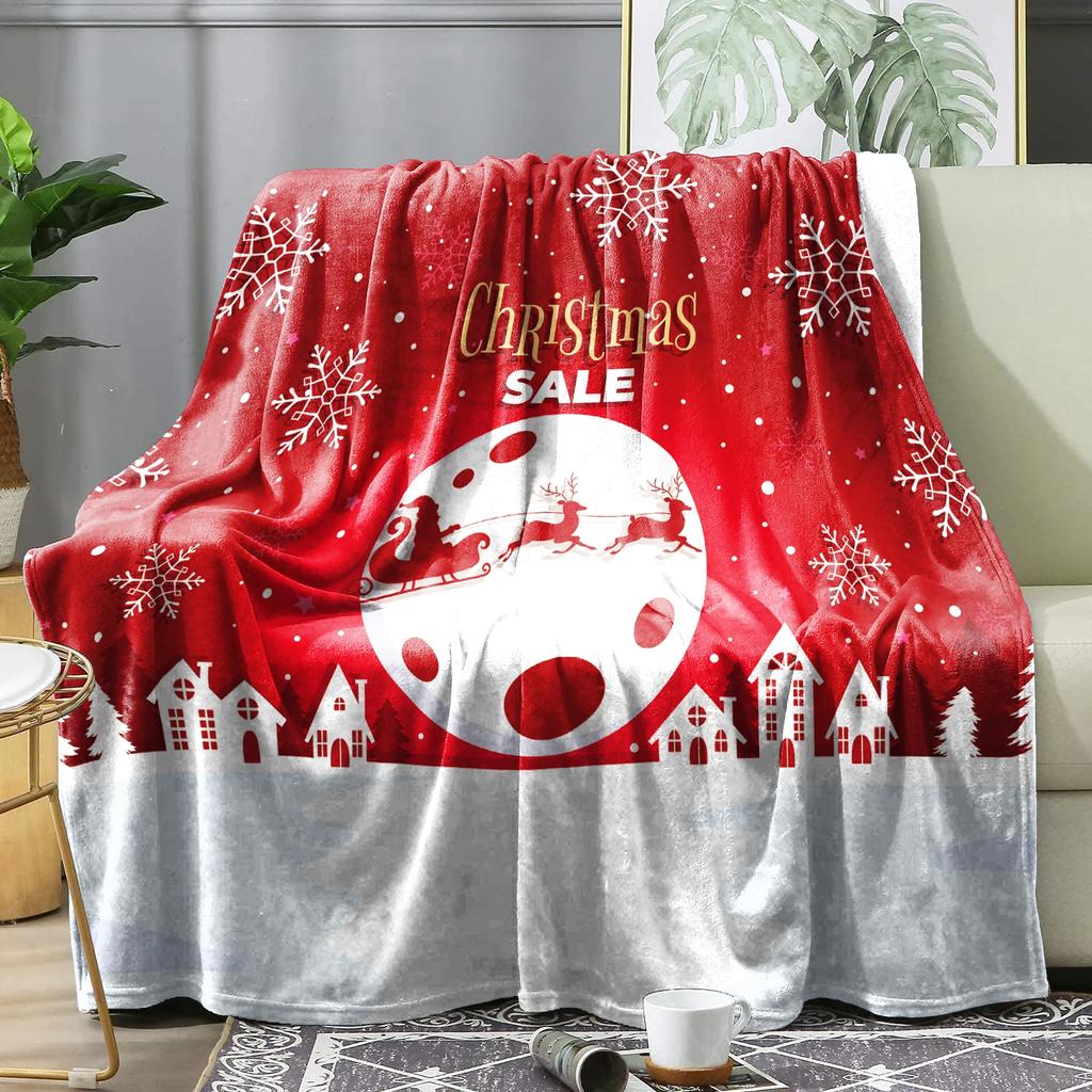 Cozy Christmas Plaid Throw Blanket Soft Flannel Bedspread for Winter Decorative Sofa Cover Perfect Holiday Home Bedding Gift