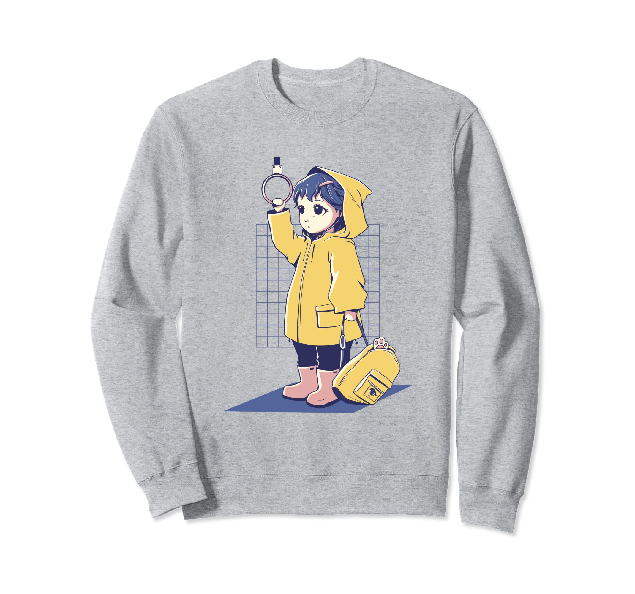 

Anime Girl Raincoat Rain Backpack Bus Japanese Sweatshirt серый