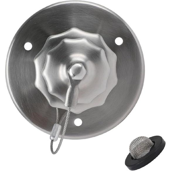 Metal RV City Water Inlet, RV Water Inlet Connection with Check Valve, RV City Water Fill Inlet Replacement Flange Fresh Water Inlet for Motorhome