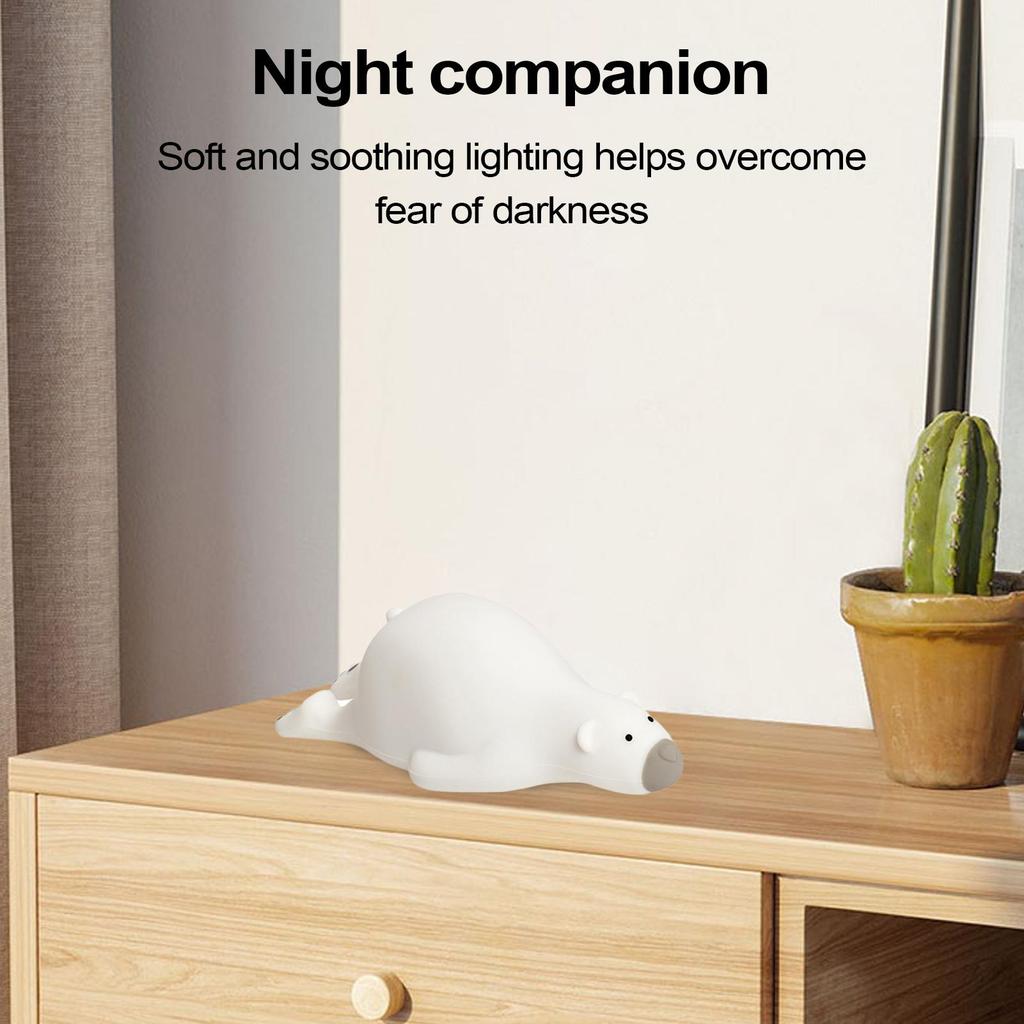 Bear Lamp 3 Levels Bear Bedroom Decor Rechargeable Tap Light Home Decor For Girls Boys Nursery Bedside Home Office Hotel Table