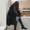 Plus Size Women Winter Coat Thickened Loose Turn Down Collar Long Sleeves Pure Color Cold Proof Pockets Notch Collar Outerwear