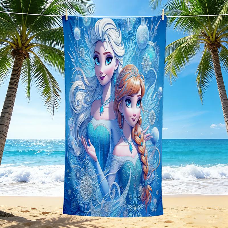 1Pc Frosty Sisters Winter Wonderland Beach Towel, Quick Dry, Multi-Use for Beach Pool Gym Yoga Home Travel, Christmas, Halloween, Xmas Gift M928412