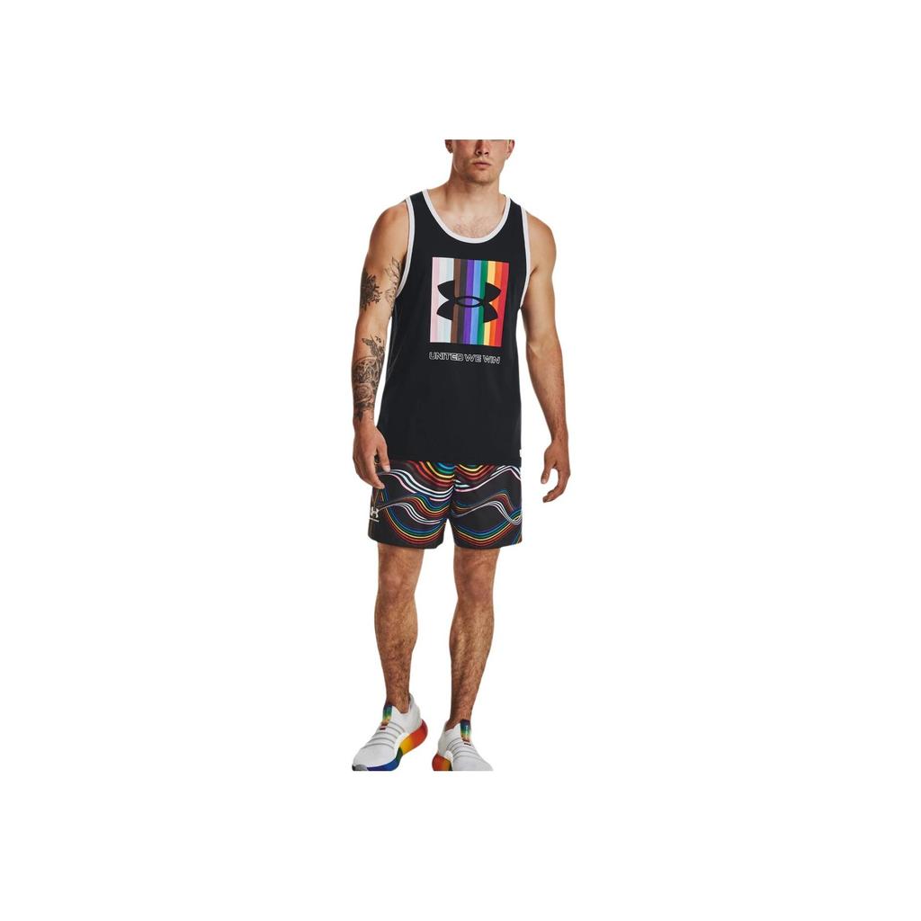 Under Armour Full Print Straight Leg Casual Shorts Men Shorts Black 1379008-001