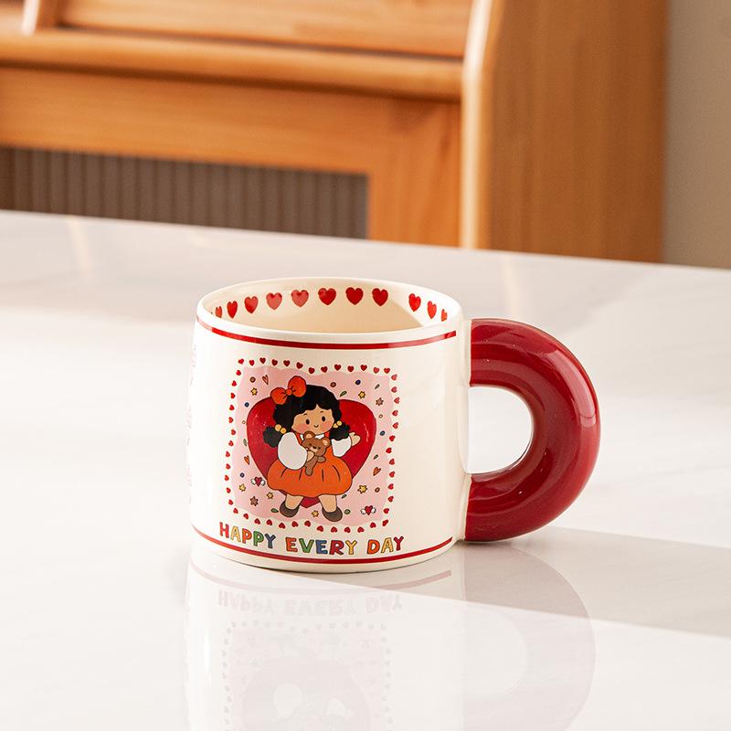 

Cute Mug Creative Couple Gift Ceramic Mug Girls Home Office Coffee Wedding Socks Gift About 480ml