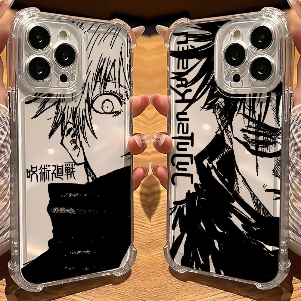 Anime Jujutsus Kaisens Gojo Phone Case For Xiaomi Redmi 10 10C 12 12C 13C 9C 9T Note 11 12 Pro POCO X5 4G 5G Transparent Cover
