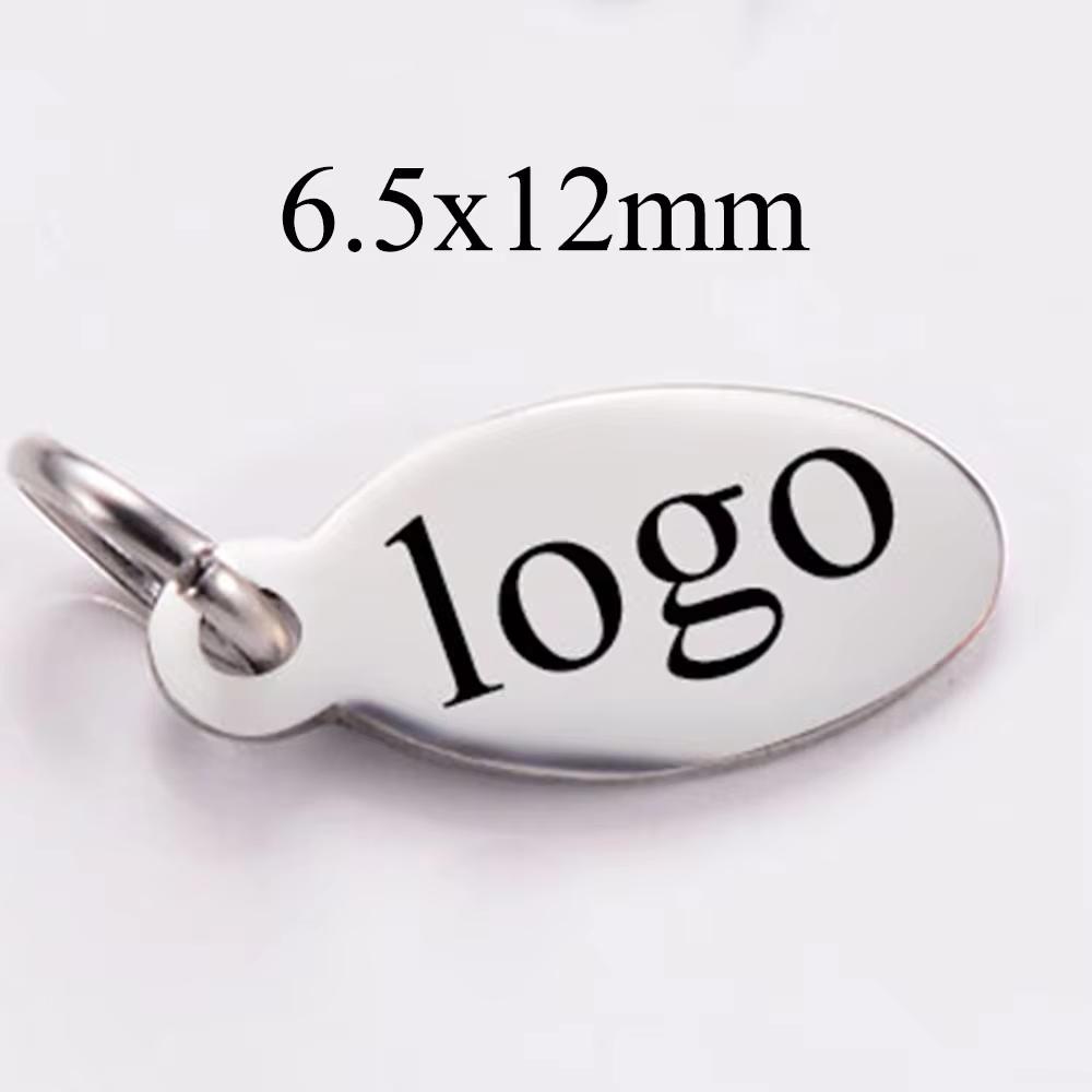 20pcs/lot Stainless Steel Customize Logo Tags Charms for DIY Jewelry Making Personalized Name Logo Disc 3 Colors