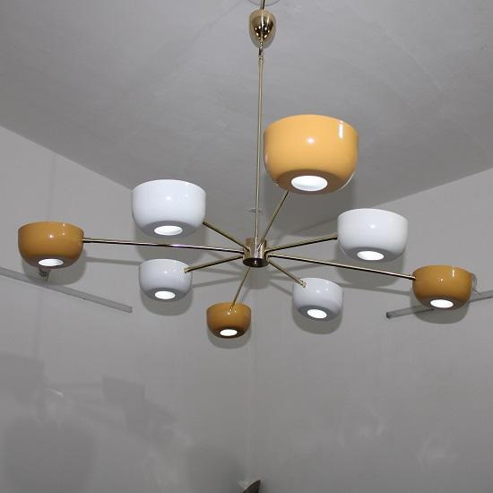 Sputnik 8 Arms Chandeliers Stilnovo Style Italian Ceiling Fixtures Lamps Lights