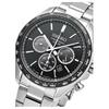 Seiko Stainless Steel Watch Band 100m Waterproof Black Dial Silver Band Quartz Watch Solar Quartz Movement Men watches SBPY167