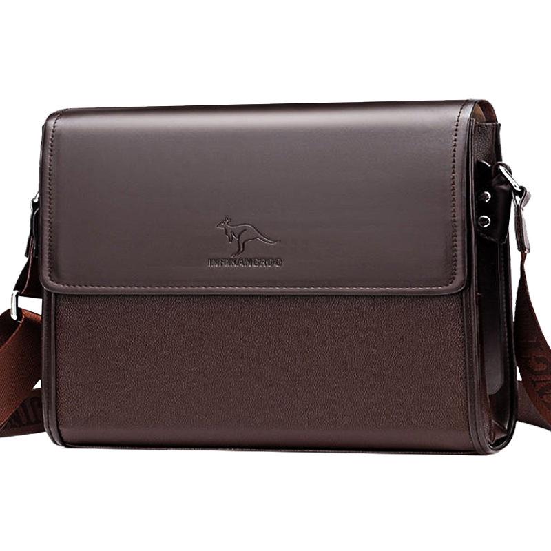 Męska Torba na Ramię z Prawdziwej Skóry - Miękka Torba Listonoszka Biznesowa Pionowy Plecak