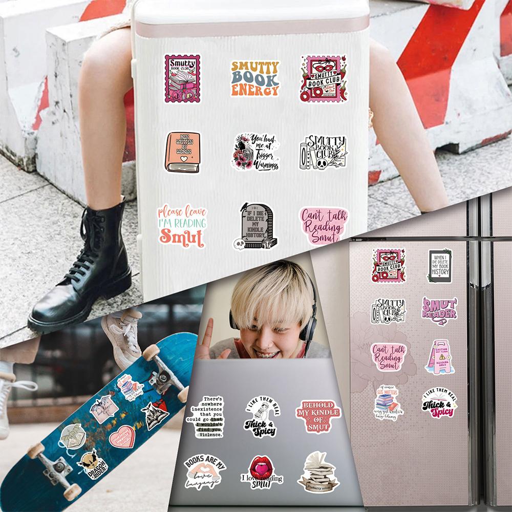 10/30/50pcs Cartoon Bookish Stickers Cool Reading Book Decoration Decals for Skateboard Notebook Guitar Car Graffiti Sticker Toy