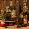 Vintage Light-Up Santa Claus Train Christmas Ornaments for Toddlers