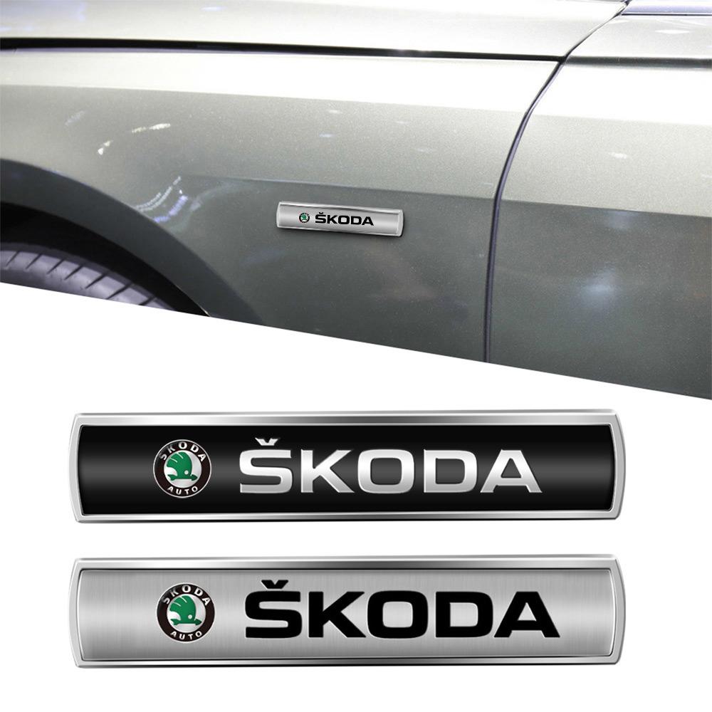 3D Metal Skoda Logo Badge Sticker Body Trunk Decorative Decal For Skoda Octavia VII Rapid Fabia Superb Kodiaq Karoq Kamiq Scala Vln422