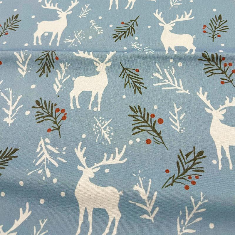 0.5m/1m/2m Cotton Linen Christmas Print Fabric For Tablecloths, Curtains, Christmas Decoration, Sofa Pillows Handmade DIY Fabric