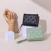 Fashion Short Style Love Embroidered Wallet PU with Zipper Card Bag Simple Design Buckle Detail ID Bag Women