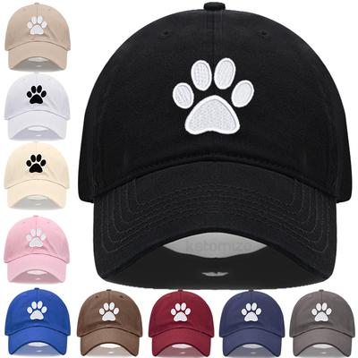 Dog Paw Vintage Washed Cotton High Quality Embroidery Dad Hat For Men Women Baseball Cap Golf Caps Snapback Cap Wholesales