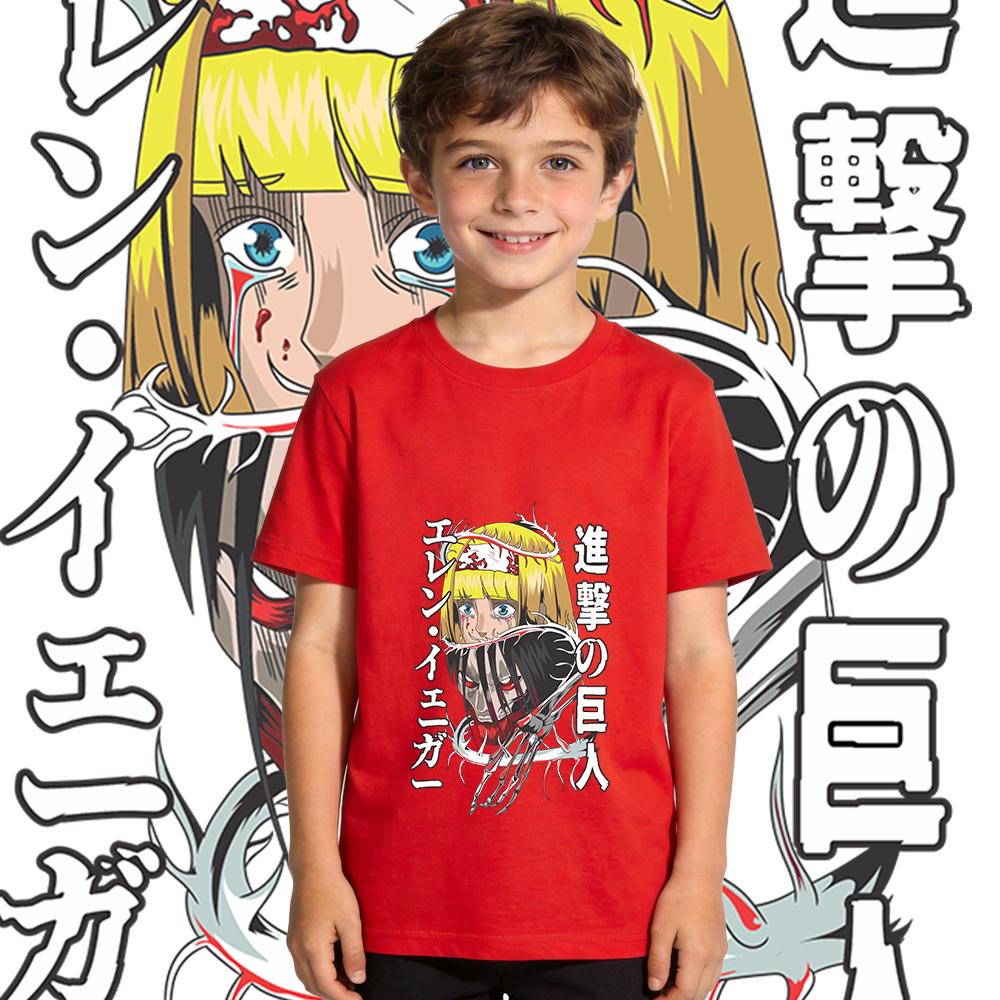 Aot Founding Titan Akame Printed Boys Girls Cotton T Shirt Kids Casual Breathable Soft Tee Summer Top