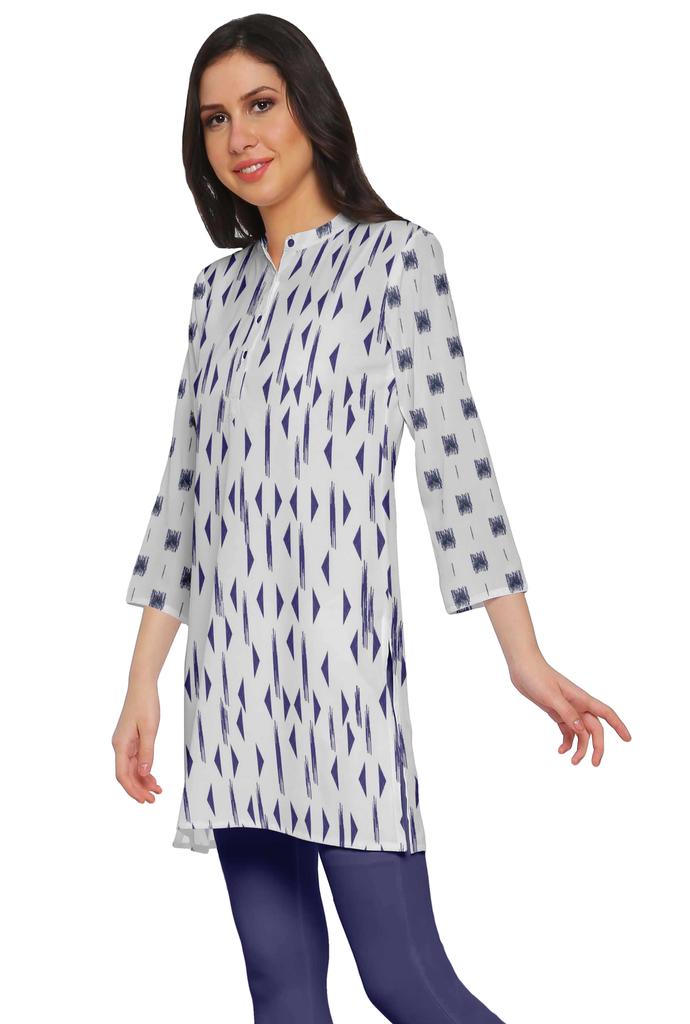 Moomaya Printed Side Slit Short Kurta Tunic For Women Summer Wear Ladies