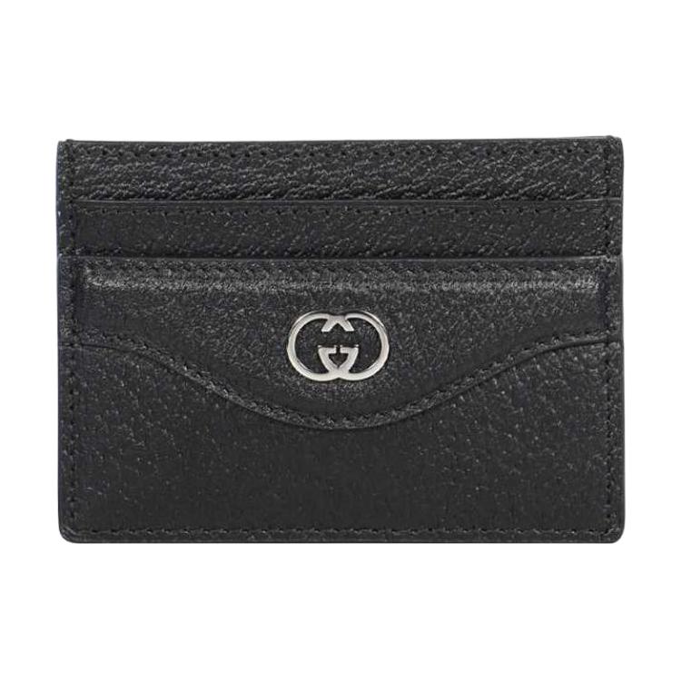 

Gucci GG Leather Card Holder Black for Daily Travel Shopping 734999-DJ20N-1000 Gift Set(Basic Set+Box+Shopping Bag)