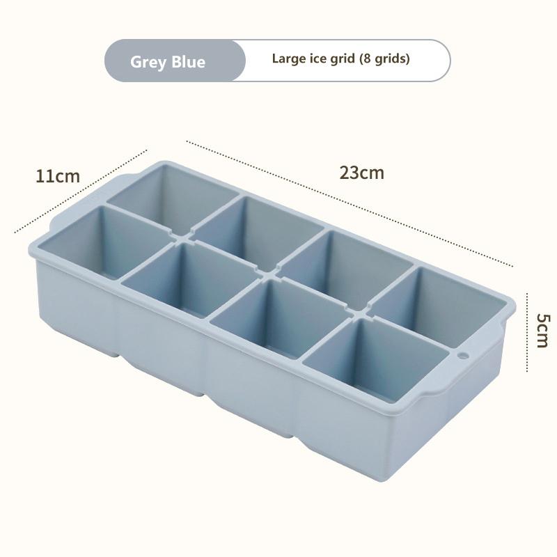 4/6/8 Grid Ice Cube Tray Silicone Ice Cube Moulds  Pot Base Packaging Box With/Without Lids Reusable Square Ice Cube Mould