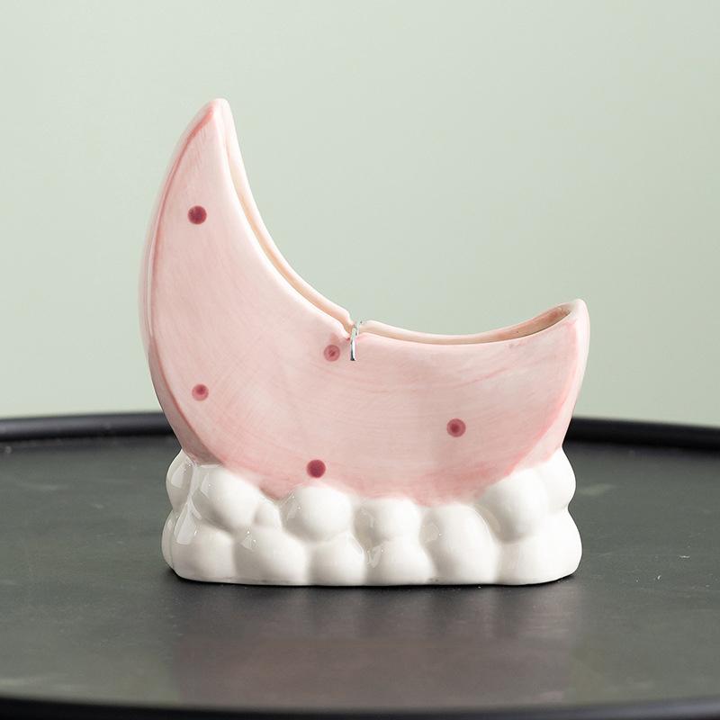 

Ceramic Pan Incense Burner For Moxa Stick Sandalwood Mosquito Coil Aromatherapy Burner Indoor Home Fragrance Decoration Ornament moon розовый