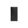 Męski czarny długi portfel skórzany z kieszenią na zgięciu, o fakturze przypominającej skórę węża (breast pebbled fold pocket)