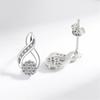 Charm Female Small White Round Zircon Stud Earrings Vintage Silver Color Wedding Party Gift  For Women
