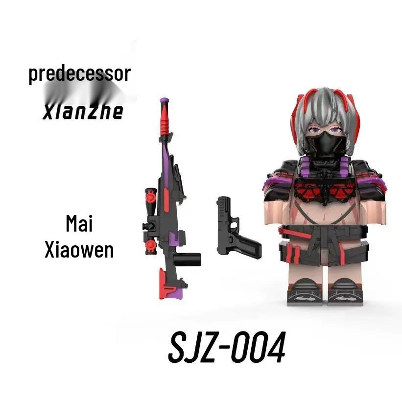 Delta SJZ001 Red Wolf Rose Weilong Dark Blue Military Minifigure Building Blocks