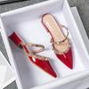 Fashion Ladies Slippers Summer New Outdoor Rivet Slippers Women's Middle Heel Sandals Women Slippers Plus Size 41-43