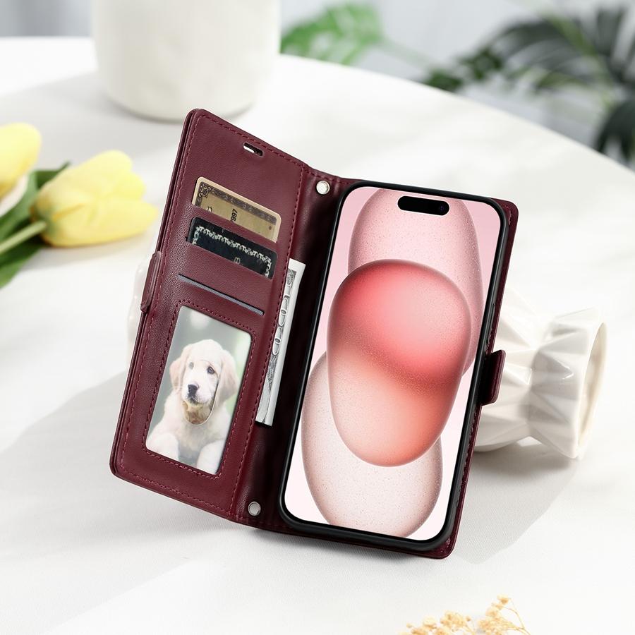 Mote preget rutete PU-lær flip-deksel for Xiaomi/Redmi/OPPO/VIVO/Huawei/Honor Lommebok Kortspor Håndleddsreim Telefondeksel for kvinner