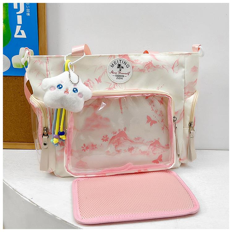 Schoolbagins college cute versatile bag Korean version girl casual shoulder messenger bag student class tutoring tote bag