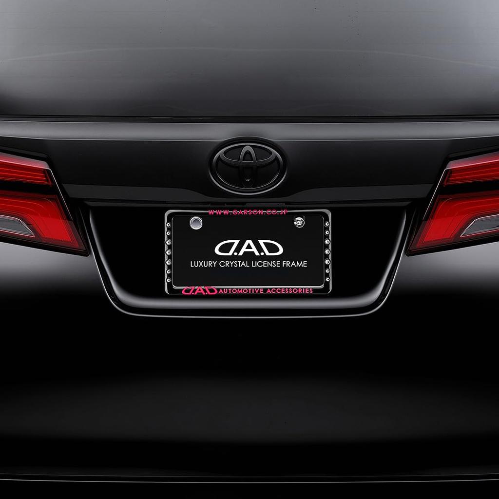 D.A.D Crystal License Frame II Rear Model [Black/Pink] Aurora SB195-01-02 DAD Garson
