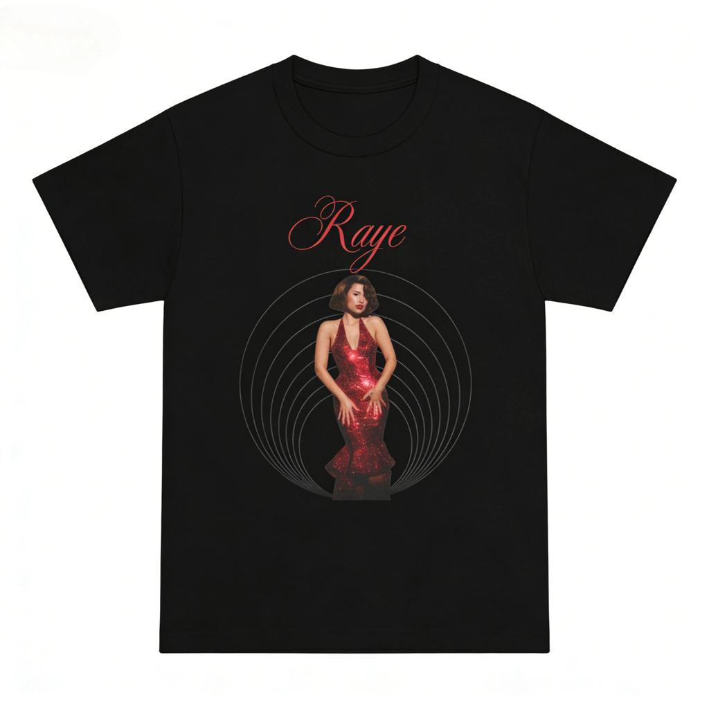 Raye Singer Tričko Raye Merch 2026 Léto Nové Módní Tričko Módní Oversized Tričko Bavlněné Ležérní Pop Music Krátký Rukáv Top