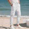 Men's Loose Casual Workwear Trousers, Elastic Waist Drawstring, Lightweight With Pockets, Comfortable And Breathable Trousers