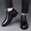 High Quality Lace-Up Male Ankle Boots Fashion Warm Plush Fur Winter Footwear Comfy Snow Shoes Genuine Leather Mens Chelsea Boots