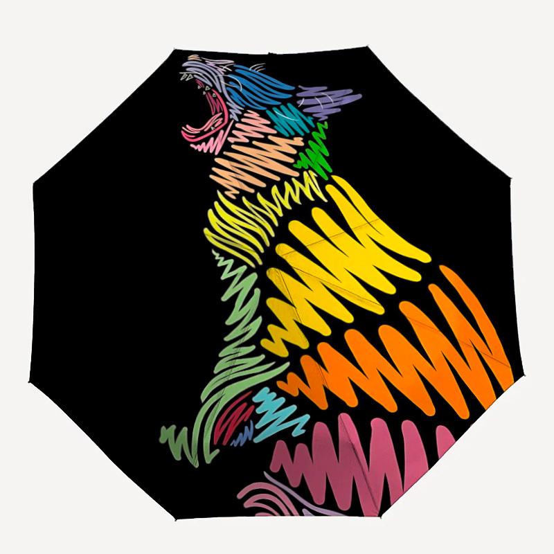 

1pc Colorful TigerAutomatic Open/close Umbrella, 8-Rib sturdy structure, Portable Travel Umbrella, Parties, Everyday Usec95