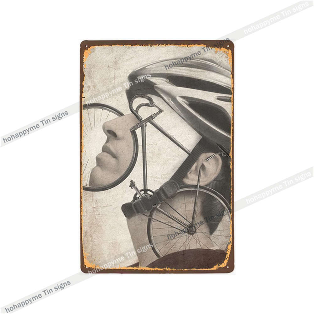 Fahrrad fahren Schilder Blech Metall Retro Plakette Dekoration Fahrradladen Bar Pub Club Café Vintage Wandkunst Eisenmalerei Poster 20x30cm