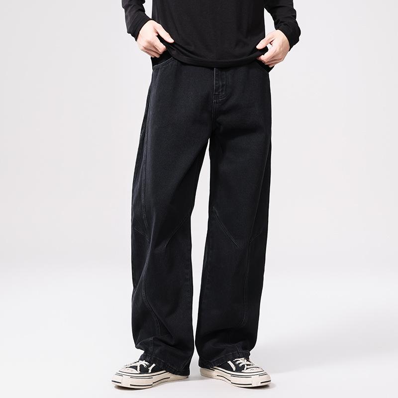 

Черные уличные хип-хоп джинсы мужские американские свободные прямые джинсы-шаровары с широкими штанинами XL чёрный
