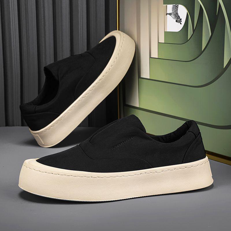 2025 Summer Men's Non-Slip Breathable Canvas Sneakers with Thick Sole
