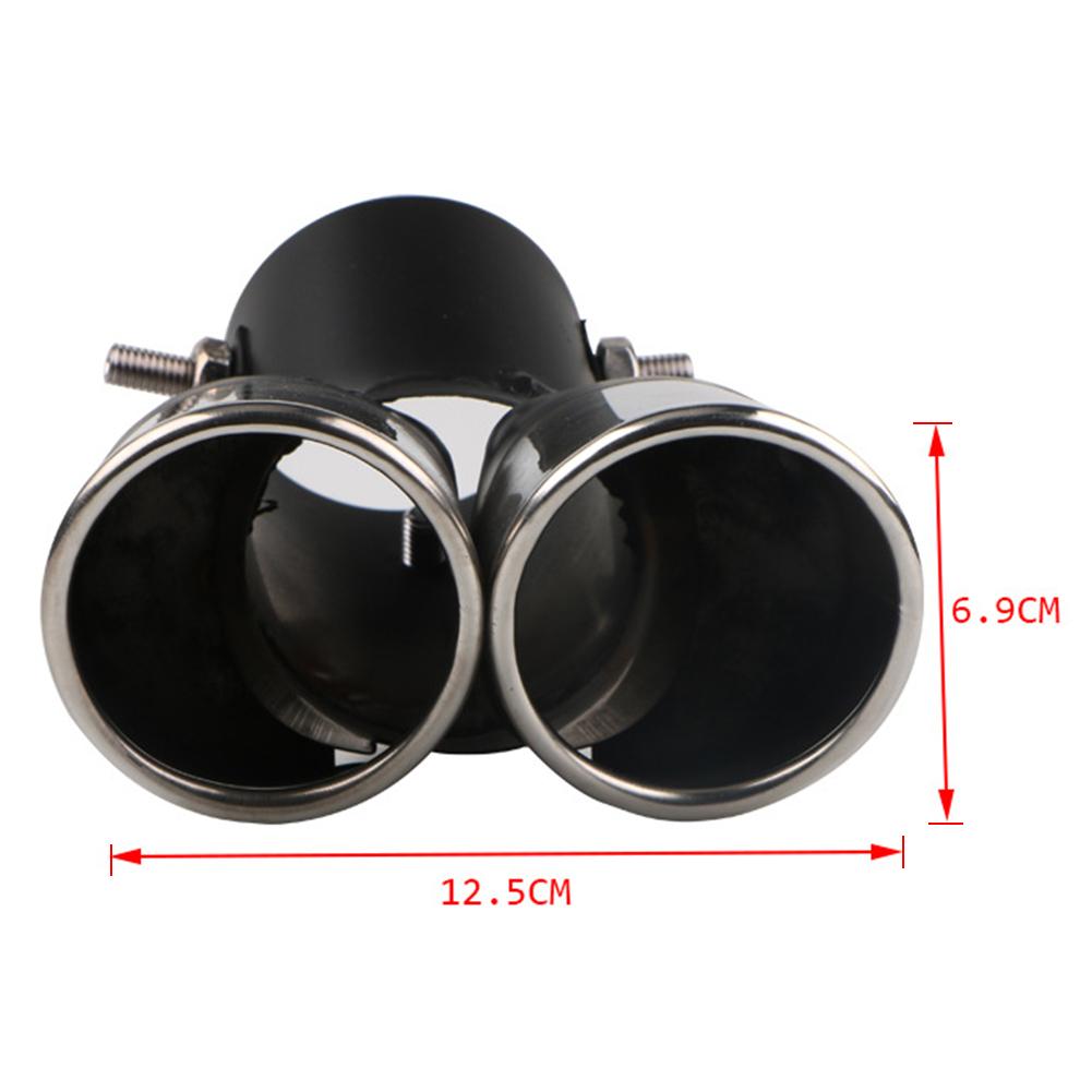 Dual Outlet Exhaust Pipe for Car Stainless Steel Slant Rolled Edge Car Exhaust Tip Universal Black Silver Auto Muffler Silencer