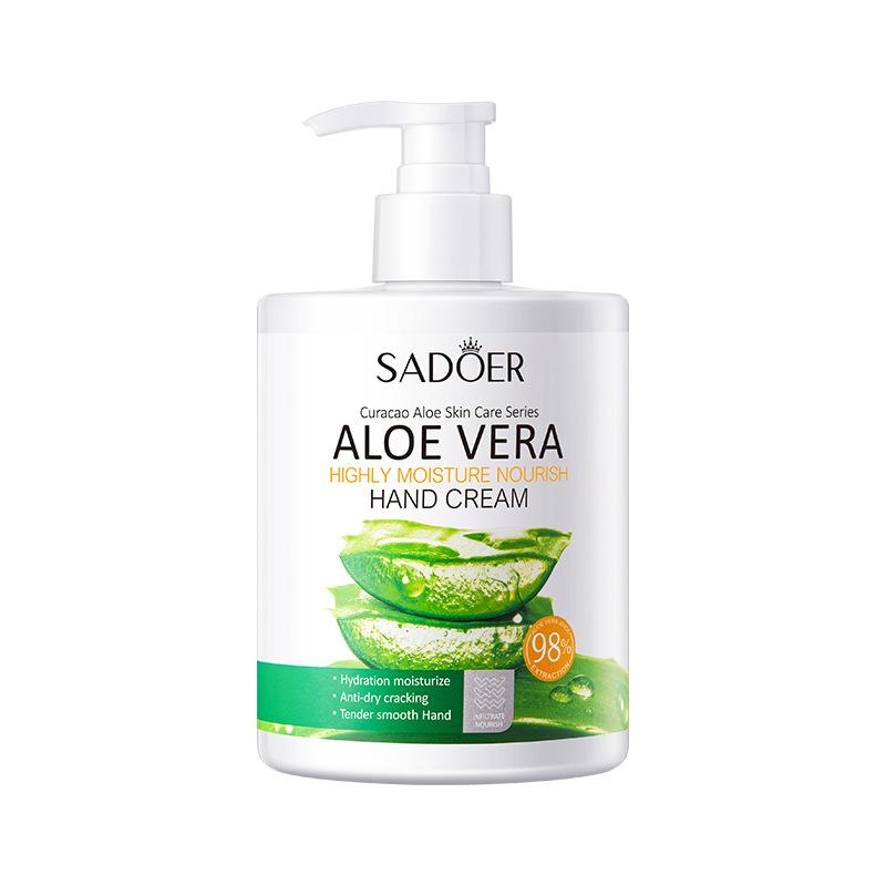 Pump Head Hand Cream 450g SADOER Vitamin C Aloe Vera Whitening Large Capacity