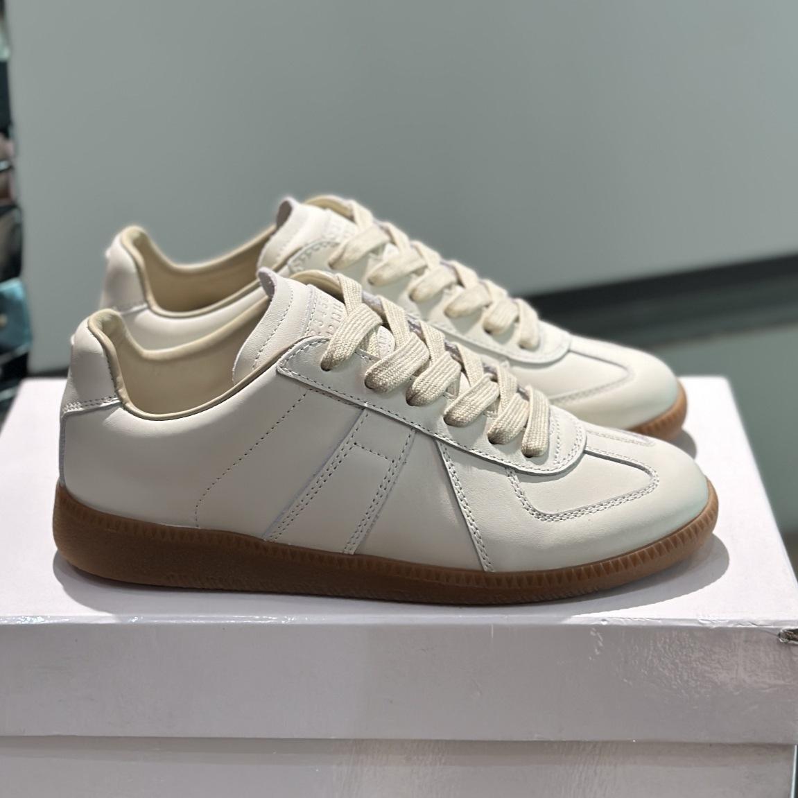 

De Xun Shoes M Jila Mm6 Couple Top Edition Retro Soft Bottom Leather Versatile Casual Sports Shoes Strap Flat Board Shoes 36